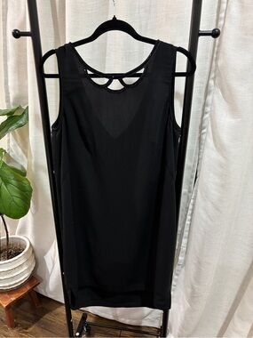 H&M Black Sleeveless Midi Dress with Cutout Neckline